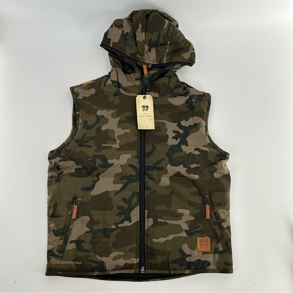 Allston Outfitters Deadstock Zip Up Camo Green Vest NWT Medium